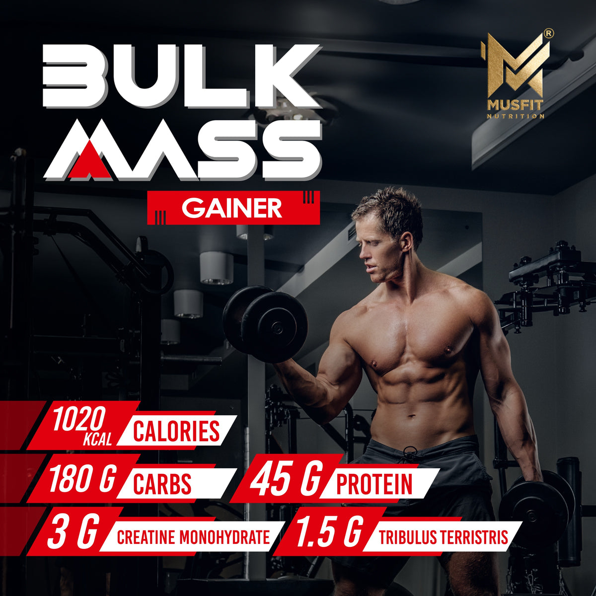 MUSFIT Bulk Mass Gainer, Chocolate, lifestyle banner