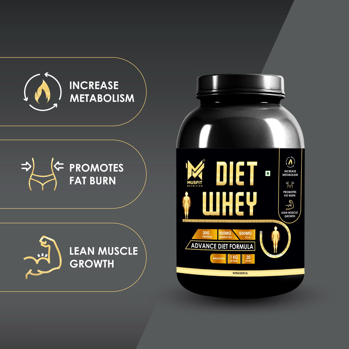 MUSFIT Diet Whey Advance Diet Formula, key benefits