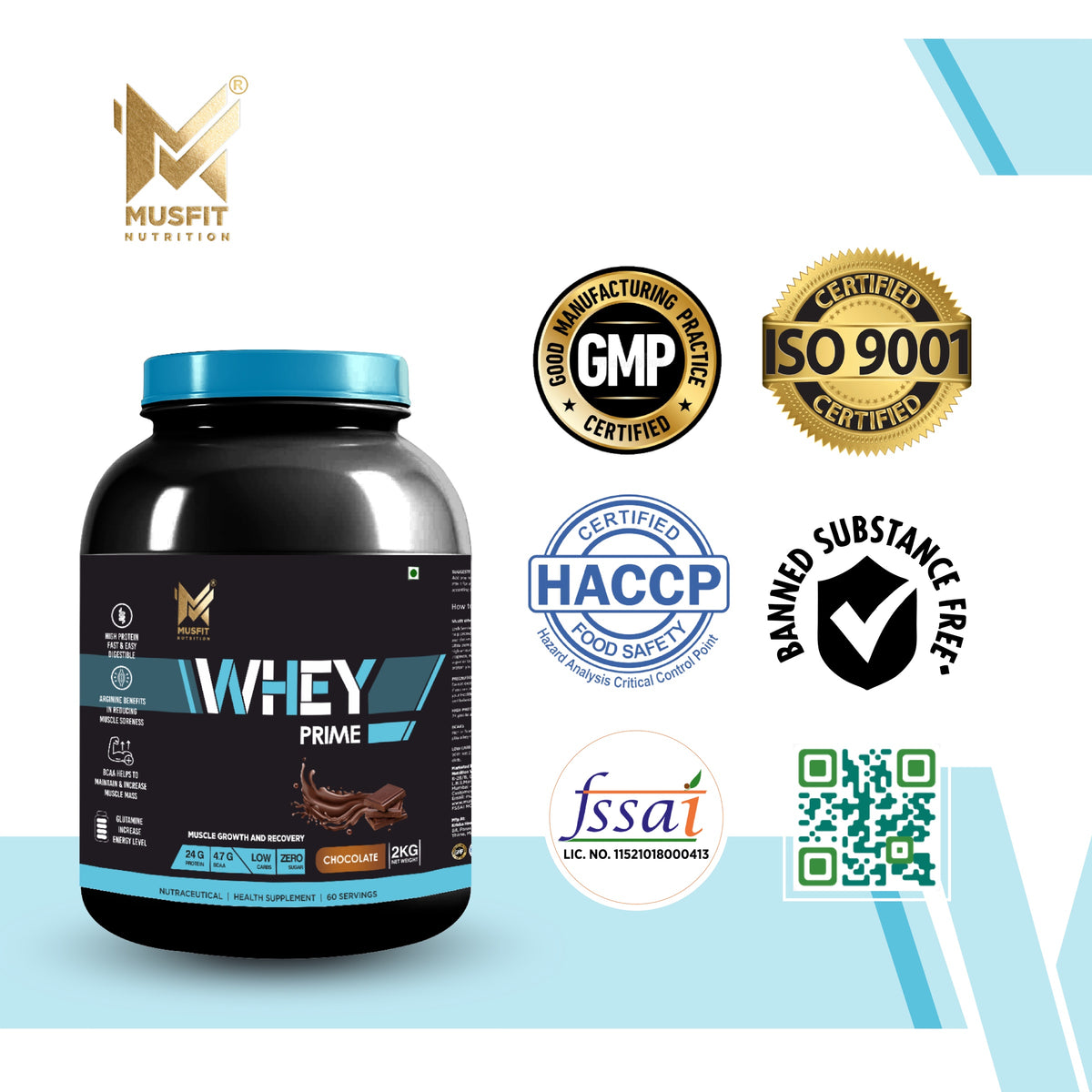 MUSFIT Whey Prime, Chocolate, product photo