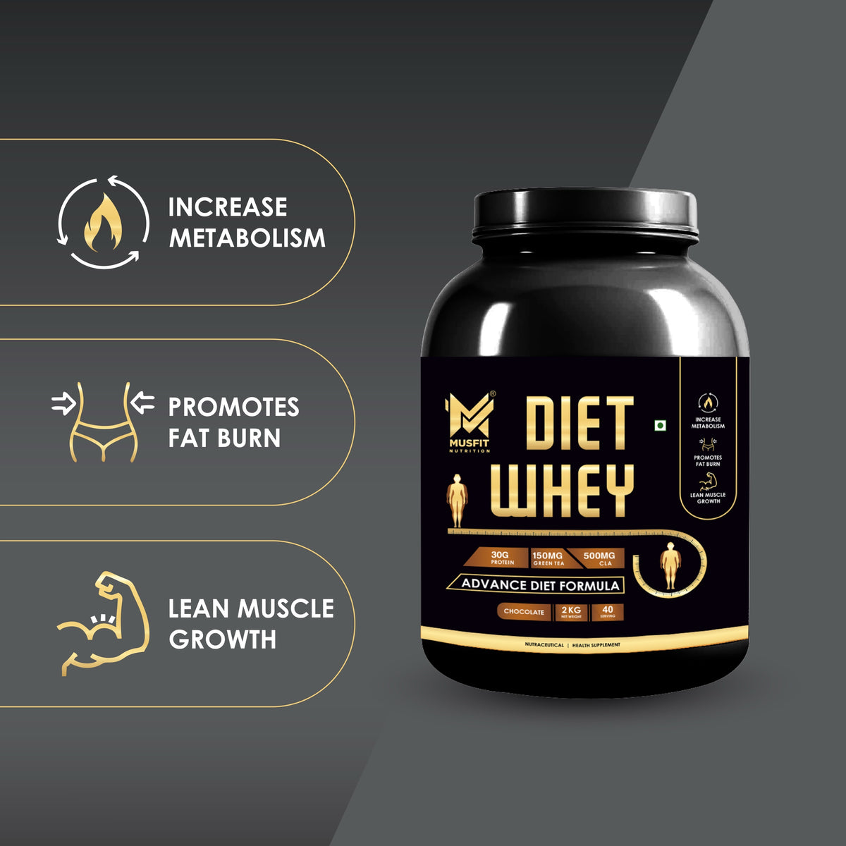 MUSFIT Diet Whey Advance Diet Formula, key benefits