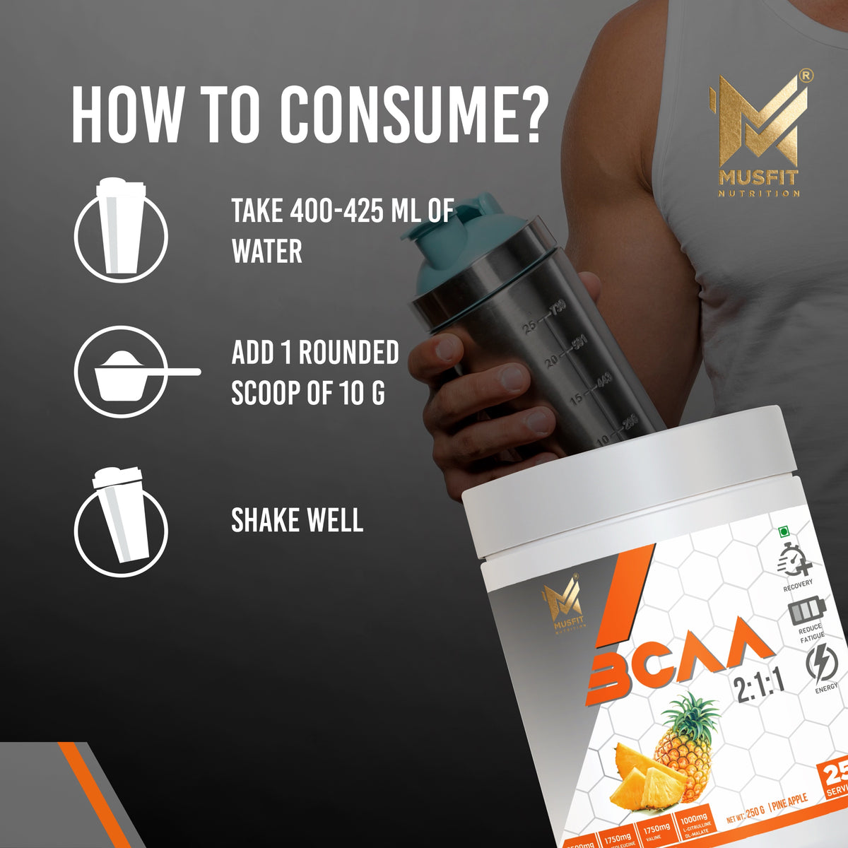 MUSFIT BCAA Prosyn 2:1:1, how to use