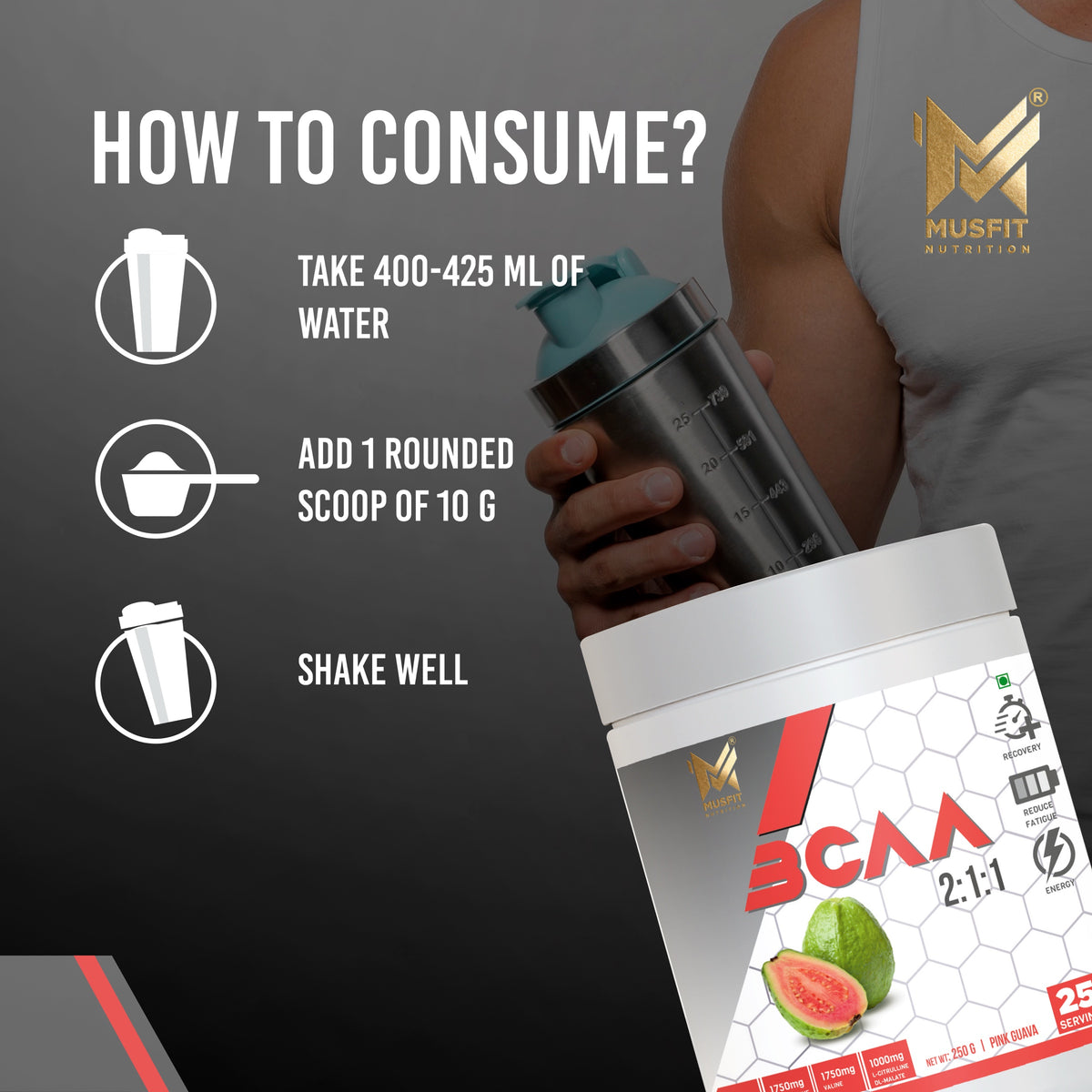 MUSFIT BCAA Prosyn 2:1:1, how to use
