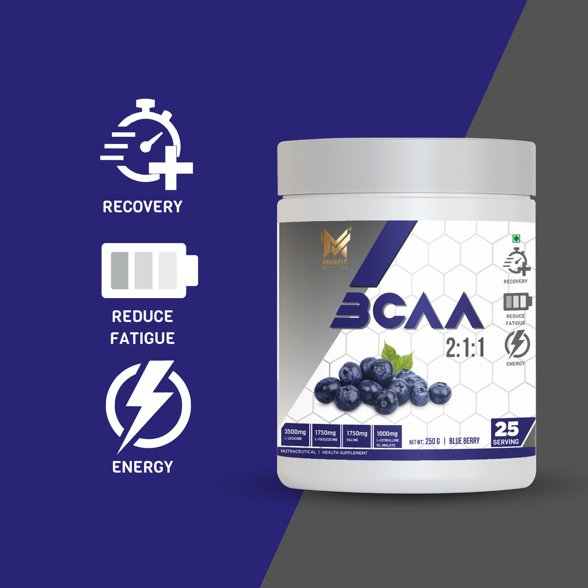 MUSFIT BCAA Prosyn 2:1:1, key benefits