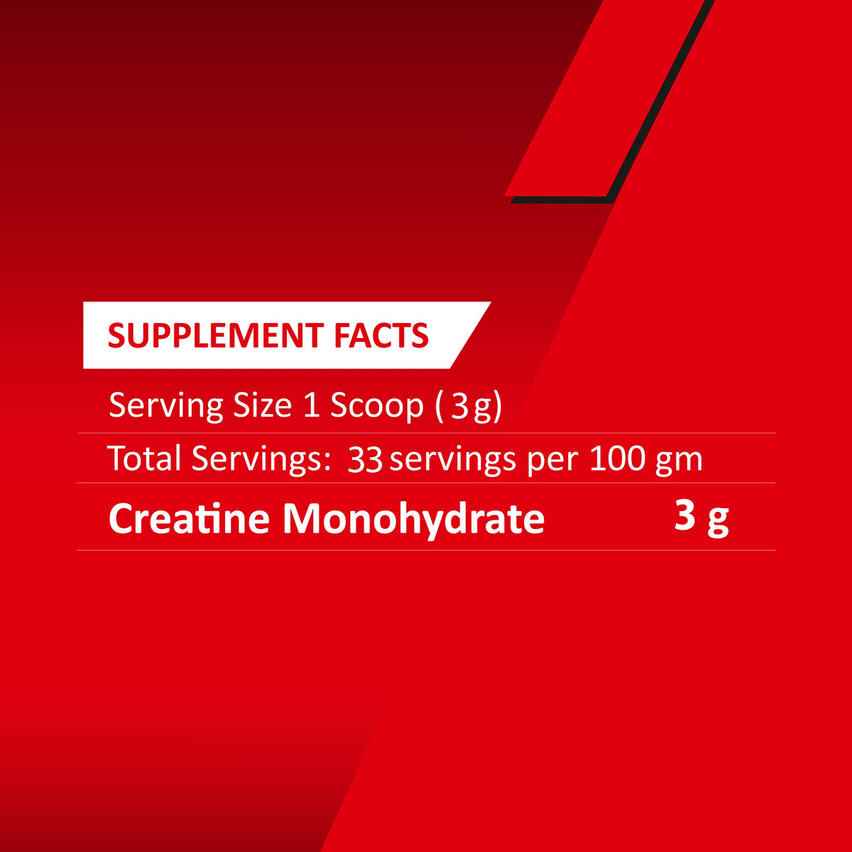 MUSFIT Creatine Power Monohydrate, Unflavoured, nutrition facts