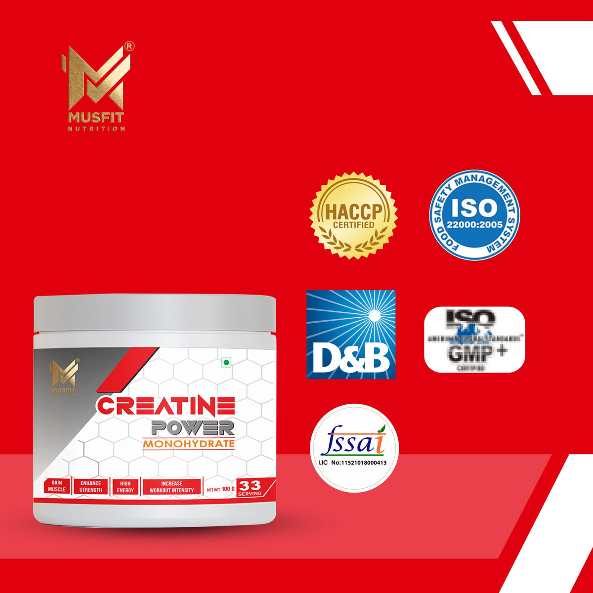 MUSFIT Creatine Power Monohydrate, Unflavoured, key benefits