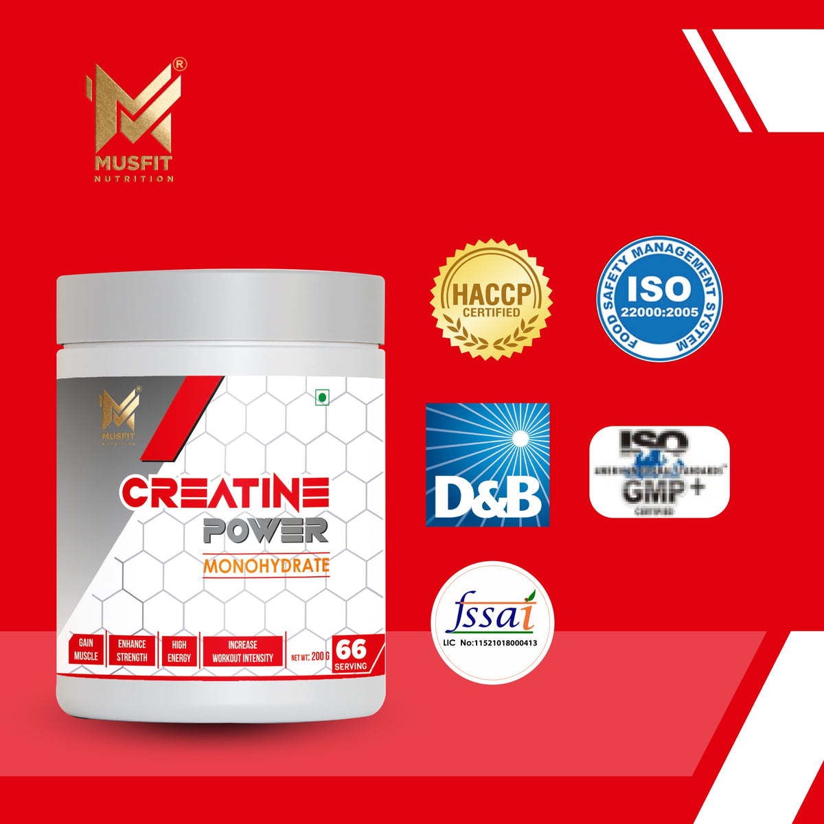 MUSFIT Creatine Power Monohydrate, Unflavoured, key benefits