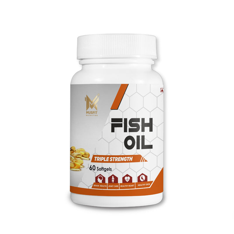 MUSFIT Fish Oil Triple Strength, 60 Softgels, front of pack