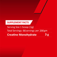 MUSFIT Creatine Power Monohydrate, Unflavoured, nutrition facts