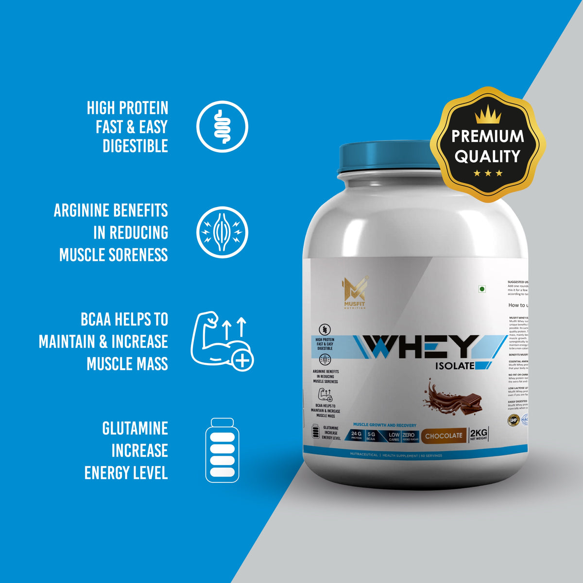 MUSFIT Whey Isolate, key benefits