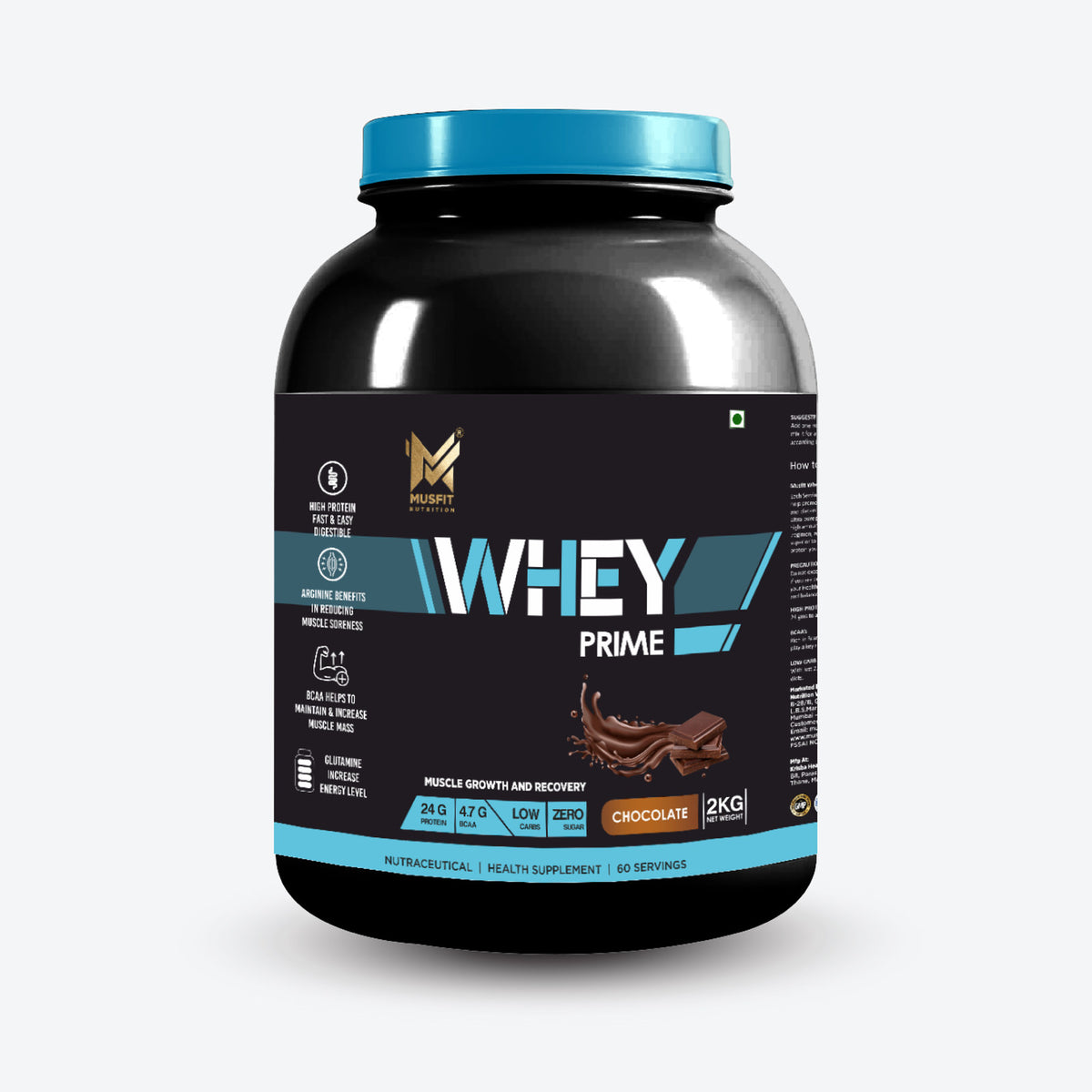MUSFIT Whey Prime, Chocolate, 2 kg, pack shot