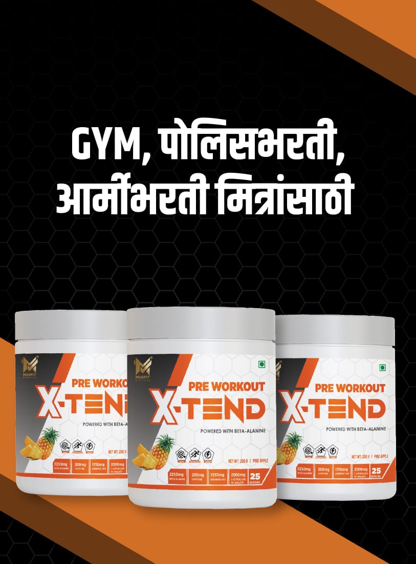 MUSFIT X-Tend Pre-Workout Combo, Pine-Apple, for gym, police-recruitment and army-recruitment training